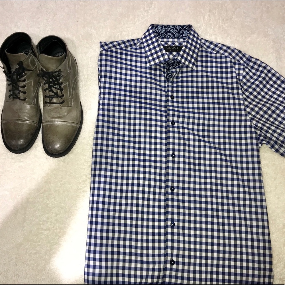 COOGI Luxe |Men’s Dress Shirt Button Up Blue Sz XL